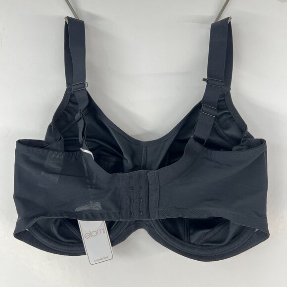 NWT Elomi Energise Black Seamless J Hook Underwire Full Coverage Sports Bra - Picture 8 of 9